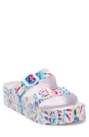 Mia Kiana Flatform Sandal In Splatter Tye Die
