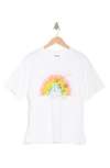 Abound Graphic Crew Neck Oversized T-shirt In White Rainbow Island