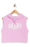 Abound Hawaii Hooded Sleeveless Crop Sweatshirt In Purple Tulip Hawaii