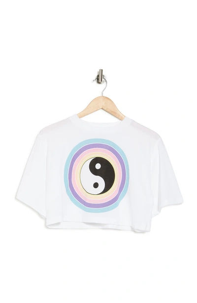 Abound Crop Graphic Tee In White Yin Yang