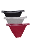 Calvin Klein String Cheeky Bikini Panties In Black/frost Grey/laquer