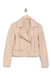 Blanknyc Faux Leather Moto Jacket In Warm Taupe