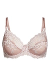 Wacoal Lace Underwire Bra In Woodrose/ Mauve Chalk