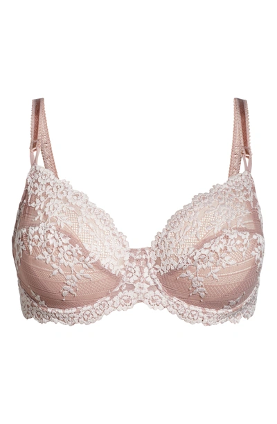 Wacoal Lace Underwire Bra In Woodrose/ Mauve Chalk