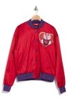 Dolce & Gabbana Vibrant Red Bomber Jacket With Multicolor Motif In Red
