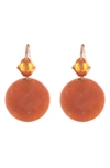 Alex And Ani Red Aventurine Drop Earrings In Orange