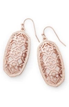 Kendra Scott Elle Filigree Drop Earrings In Gold Magenta Mop