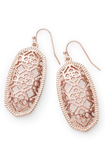 Kendra Scott Elle Filigree Drop Earrings In Gold Magenta Mop