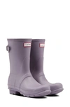 Hunter Original Short Back Adjustable Rain Boot In Purple Top