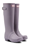 Hunter Original Tall Waterproof Rain Boot In Purple Top