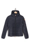 Save The Duck Giga Hooded Puffer Jacket In 001 Black