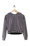 Juicy Couture Women's Cropped Hooded Pullover In Greylounge