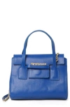 Persaman New York Top Handle Leather Satchel In Denim Blue