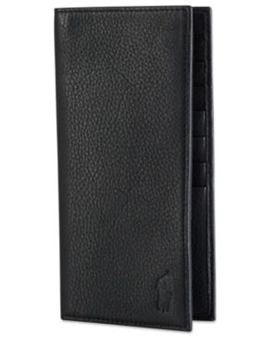 Polo Ralph Lauren Men's Wallet, Narrow Pebbled Wallet In Black