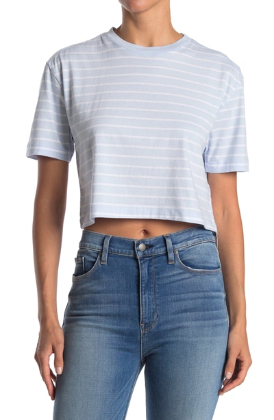 French Connection Striped Crop T-shirt In Salt Water