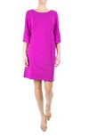 Nina Leonard Jewel Neck Tiered Sleeve Midi Dress In Vibrant Violet
