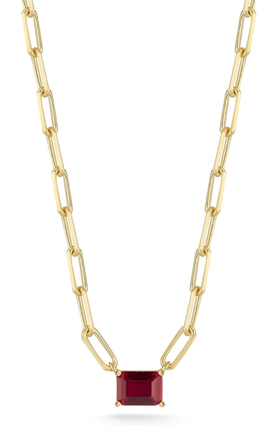 Glaze Jewelry Gold Vermeil Rectangular Cz Pendant Necklace In Yellow Gold