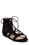 Longchamp Ghillie Lace Tassel Sandal In Black