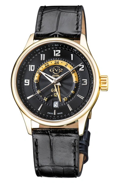 Gevril Giromondo Swiss Quartz Watch, 42mm In Black