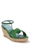 Frances Valentine Ankle Strap Espadrille Wedge Sandal In Green