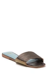 Frances Valentine Strappy Slide Sandal In Anthracite