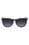 Cole Haan 55mm Vintage Round Sunglasses In Matte Black