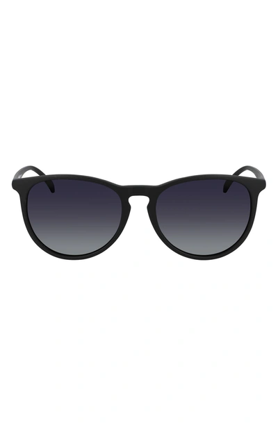 Cole Haan 55mm Vintage Round Sunglasses In Matte Black