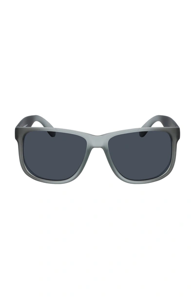 Cole Haan 55mm Matte Square Sunglasses In Matte Grey Fade