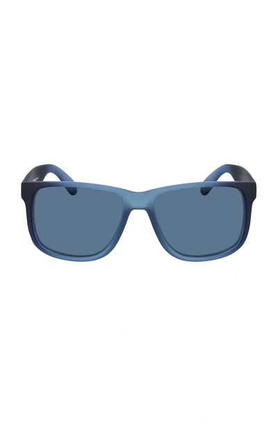 Cole Haan 55mm Matte Square Sunglasses In Matte Blue Fade