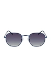 Cole Haan 51mm Angular Round Sunglasses In Navy