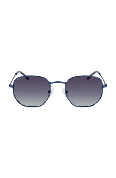 Cole Haan 51mm Angular Round Sunglasses In Navy