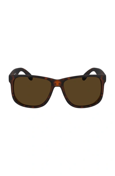 Cole Haan 55mm Matte Square Sunglasses In Matte Tortoise