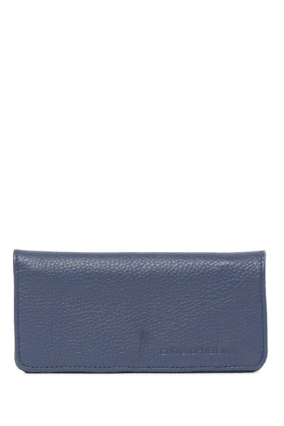 Christopher Kon Silla Flap Leather Wallet In Denim Blue