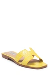 Steven New York Harlien Croc Embossed Slide Sandal In Yellow Croco
