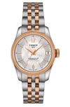 Tissot Ballade Mother Of Pearl Bracelet Watch, 34mm In Silver/mop/rose Gold