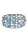 FOREVER CREATIONS STERLING SILVER SWISS BLUE TOPAZ RING