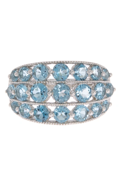 Forever Creations Sterling Silver Swiss Blue Topaz Ring