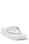 Calvin Klein Meena Wedge Flip Flop Sandal In Lgrfb