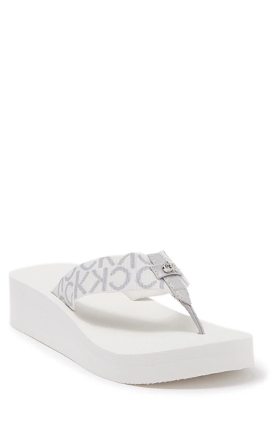 Calvin Klein Meena Wedge Flip Flop Sandal In Lgrfb