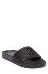 Tommy Hilfiger Glitter Slide Sandal In Black Multi Texture