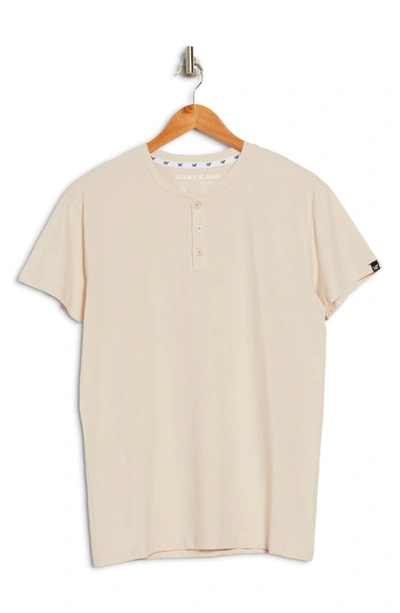 X-ray Short Sleeve Henley In Sand