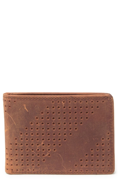 Px Gus Leather Perforated Wallet In Brown