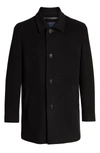 Cole Haan Italian Wool Blend Overcoat In Black