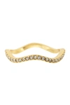 Covet Delicate Wavy Pave Band In Gold