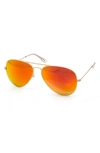 AQS JAMES 58MM AVIATOR SUNGLASSES