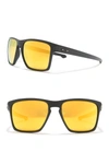 Oakley 57mm Silver Xl Square Sunglasses In Black/yellow