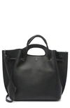 Markese Leather Top Handle Tote In Black