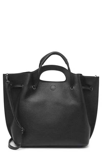Markese Leather Top Handle Tote In Black