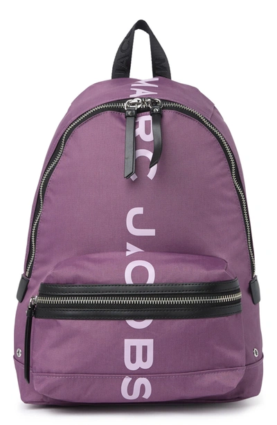 Marc Jacobs Suspiria Logo Print Backpack In Purple Gumdrop