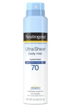 Neutrogena® Ultra Sheer Body Mist Sunscreen Spray Broad Spectrum Spf 70